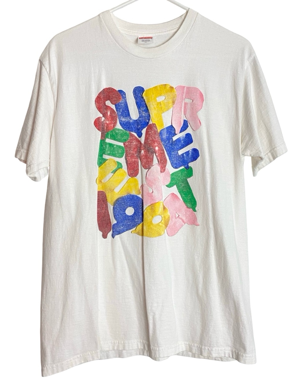 Supreme Tshirt Tee Mens Size Medium Unisex T-Shirt Multi Made In USA Cotton